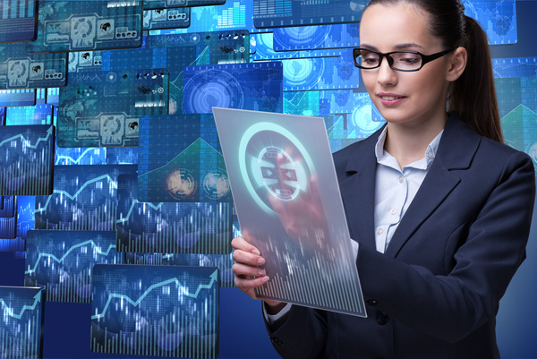 Master the advanced technology business woman Stock Photo 13