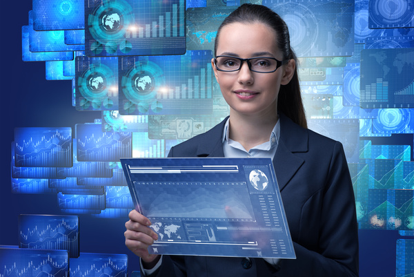 Master the advanced technology business woman Stock Photo 15