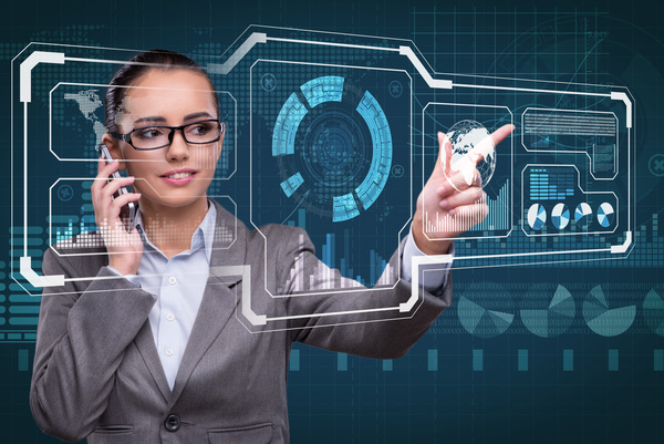 Master the advanced technology business woman Stock Photo 16