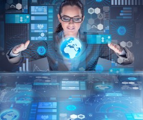 Master the advanced technology business woman Stock Photo 17
