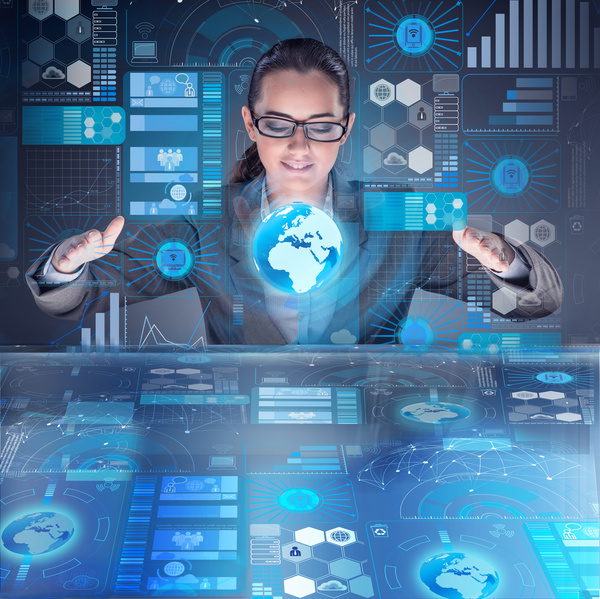 Master the advanced technology business woman Stock Photo 17
