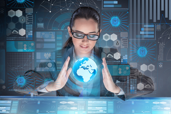 Master the advanced technology business woman Stock Photo 18