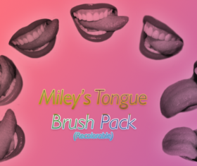 Miley Tongue Photoshop Brushes