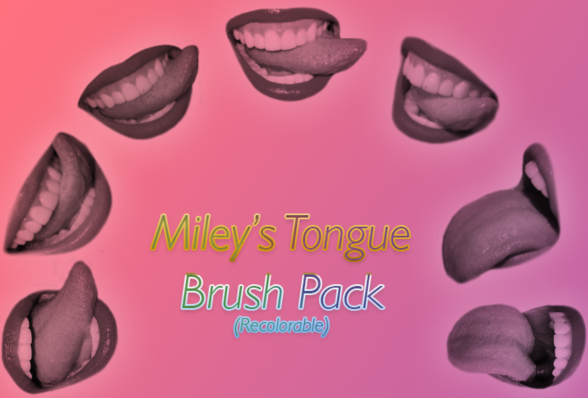 Miley Tongue Photoshop Brushes
