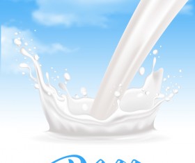 Milk with sky background vector