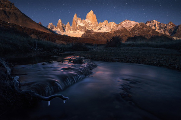 Moonlight Fitz Roy Mountain HD picture