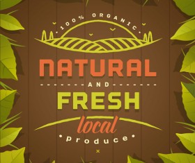 Natural fresh local produce poster template vector 01