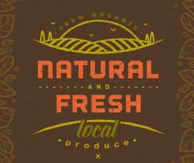 Natural fresh local produce poster template vector 02