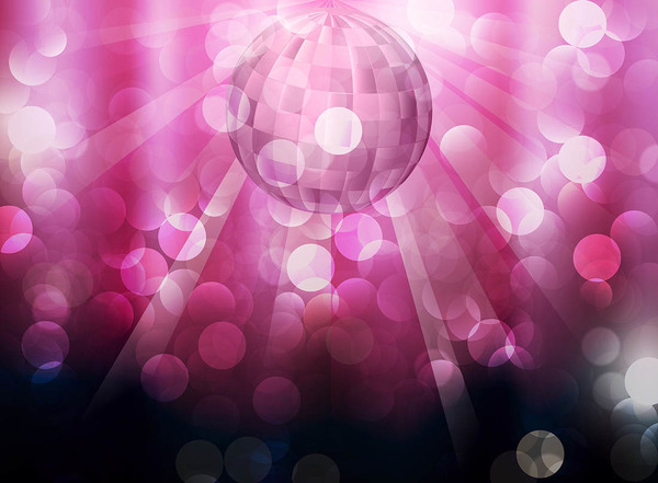 Neon ball with halation background vector 01
