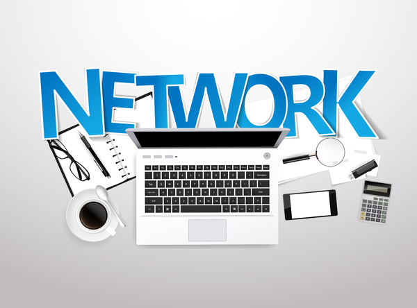 Network with e-commerce template vector 02