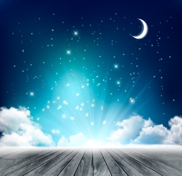 Moon At Night With Bright And Dark Clouds On Blue Background Stock Photo   Download Image Now  iStock
