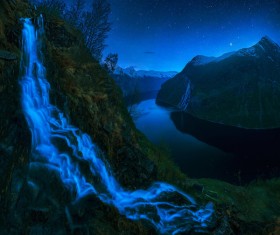 Night of the Geiranger Fjord HD picture