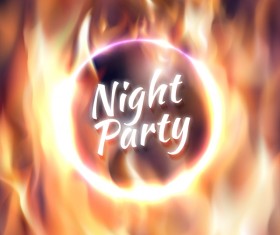 Night party with fire background vectors