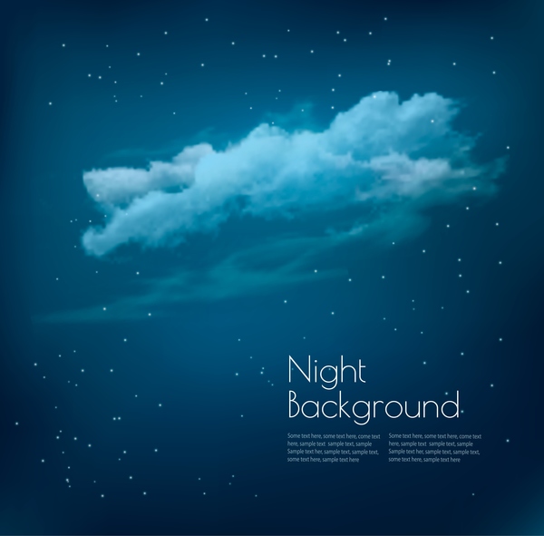 Night sky background with clouds vector