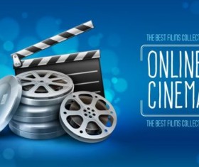 Online cinema background design vector 01