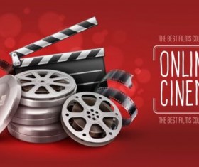 Online cinema background design vector 02