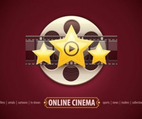 Online cinema background design vector 04