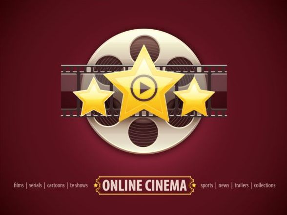 Online cinema background design vector 04