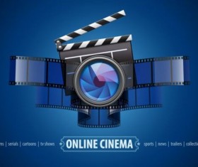 Online cinema background design vector 06