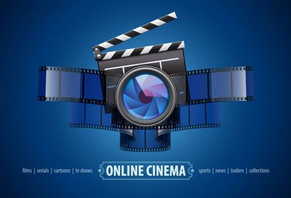 Online cinema background design vector 06