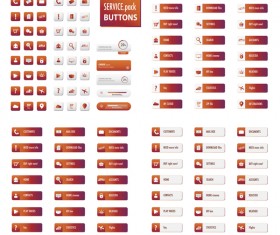 Orange Services buttons set vector