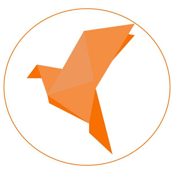 Orange origami bird vector material 01