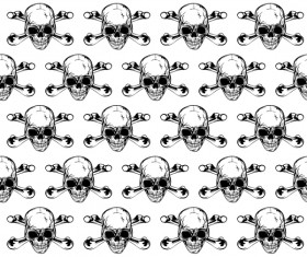 Ordered skull seamless pattern vector 01