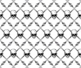 Ordered skull seamless pattern vector 02