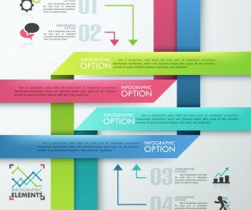 Origami options infographic template vector 01