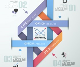 Origami options infographic template vector 02