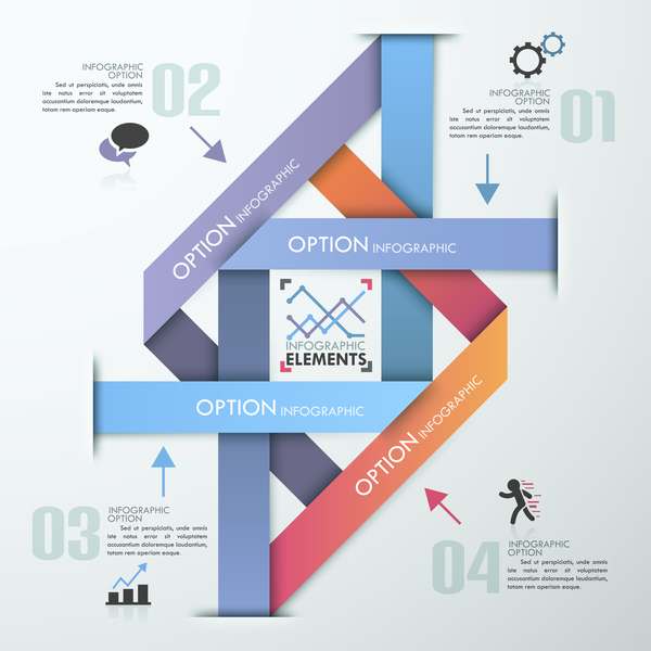 Origami options infographic template vector 02