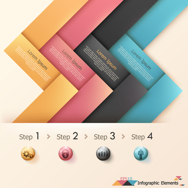 Origami options infographic template vector 04