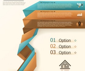 Origami options infographic template vector 05