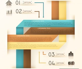 Origami options infographic template vector 08