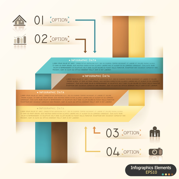 Origami options infographic template vector 08