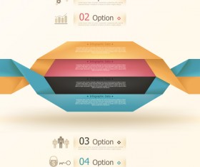 Origami options infographic template vector 13