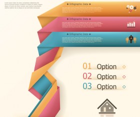 Origami options infographic template vector 14