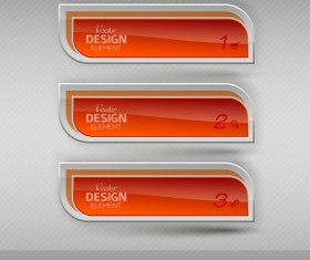 Ornage color glass texture banners vector