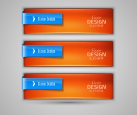 Ornage red glass texture banners vector