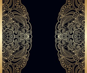 Ornament round gold vector material 09