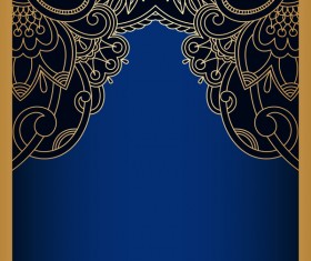 Ornamental flowers gold with silver vector background 01