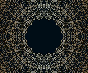 Ornamental round gold with silver vector background 02