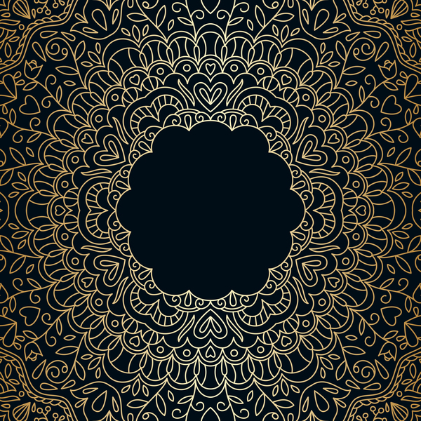 Ornamental round gold with silver vector background 02