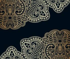 Ornamental round gold with silver vector background 03