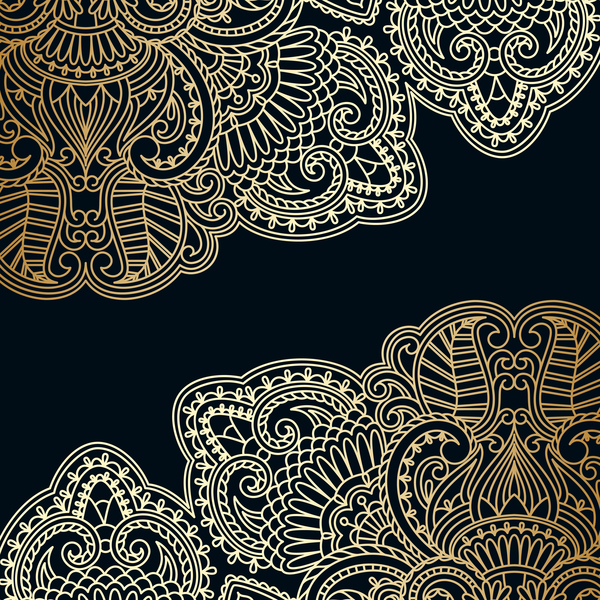 Ornamental round gold with silver vector background 03