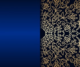 Ornamental round gold with silver vector background 05