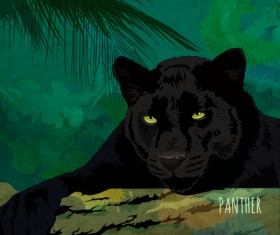 Panther hand drawn vector