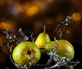 Pear and splash of wate Stock Photor 01