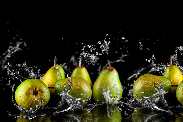 Pear and splash of wate Stock Photor 02