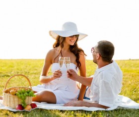 Picnic couple Stock Photo